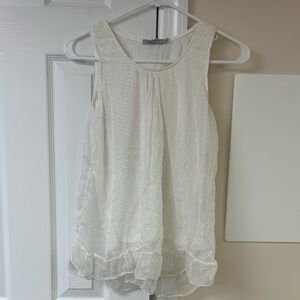 Tendenze Silk Sleeveless Top With Polka Dots